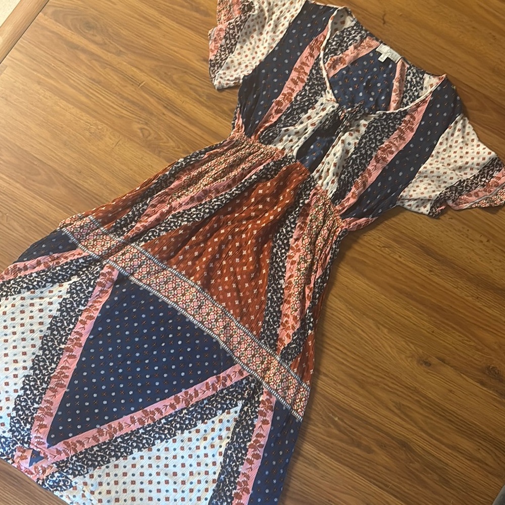 Patrons of Peace Multicolor Patchwork Midi Dress